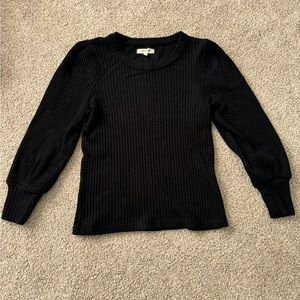 Madewell Women's Black Ribbed Sweater (XS)